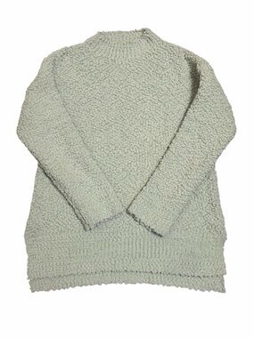 MEROKEETY Light Mint Green Popcorn Sweater